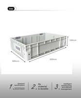 Caisse en plastique PP HDPE empilable et épaissie 600x400x148mm, conteneurs de stockage verticaux