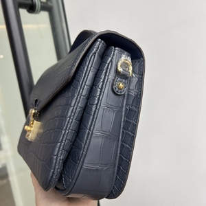 Bolso de Mano de Cuero de Cocodrilo 100% Genuino para Mujer, Color Azul Marino, Cierre Dorado, Estilo de Diseñador de Lujo, Bolso Bandolera y de Hombro - Product Image 6