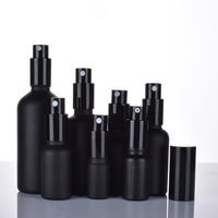 Flacon compte-gouttes en verre noir UV de 5 ml, 10 ml, 15 ml, 30 ml, 50 ml, 60 ml, 100 ml pour huiles essentielles avec bille roulante et pompe
