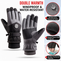 Gants de ski d'hiver coupe-vent, épais, thermiques, compatibles écran tactile, imperméables pour la pratique du ski en station, la descente et les jeux en parc de neige