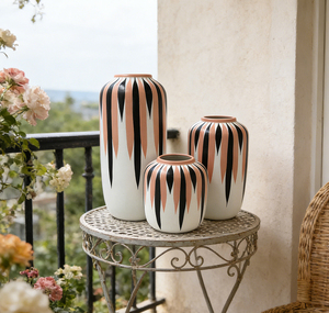 Nouveau design 2026 : <span class=keywords><strong>Vase</strong></span> en céramique rose et noir pour fleurs – Ensemble de vases à fleurs en céramique de haute qualité à prix abordable – Accessoires pour la maison - Product Image 4