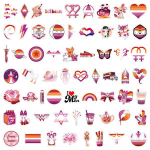 Nouvellement 60PCS Pink Gay love pride parade LGBTQ autocollant lesbien - Product Image 3