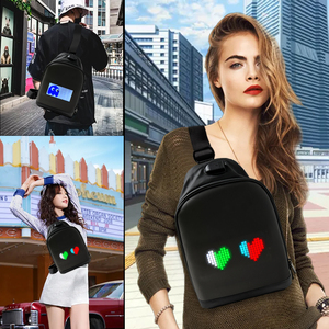 Sac bandoulière LED programmable à écran RGB, publicité numérique avec message défilant, matériau PU, sac à bandoulière LED - Product Image 5
