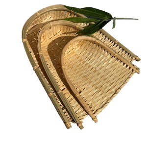 Bamboo Woven Dustpan <b>Mini</b> Sieve Natural Plant Material Small <b>Hand</b> Woven For Cleaning And Decoration - Product Image 5
