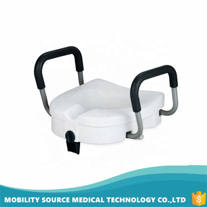 MSMT二合一凸起马桶座圈，适用于老年人安全浴室加高器，带可拆卸衬垫臂标准座椅 - Product Image 4