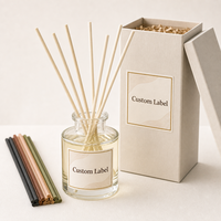 Coffret Cadeau Diffuseur de Parfum Sans Plomb Personnalisé avec Bouteille en Verre et Huile Parfumée 100ml, Inclut les Bâtonnets et la Boîte d'Emballage