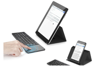 Keyboard Mini Custom untuk Smartphone Tablet, Keyboard Nirkabel Lipat Pintar dengan Bluetooth