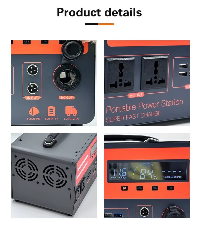 600W Portable Station LiFePO4 Solar Generator MPPT 110V/220V Pure Sine Wave Grid Car/Solar Panel Compatible 1 Year Warranty · image 6