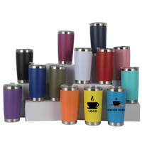 Termo de Acero Inoxidable 304 de 20 oz para Auto, con Acabado Plástico Pulverizado, Retención de Hielo y Logotipo Personalizable