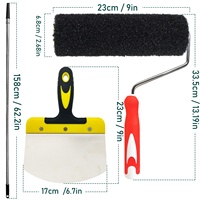 Kit de 12 grattoirs à peinture en acier inoxydable vert, 8 tailles de grattoirs, 2 rouleaux à mastic, perche télescopique pour murs, coins et cloisons sèches