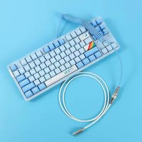Kabel gulung Keyboard mekanis kustom kabel USB 3.1 Tipe C, kabel USB C koil 1.2m dengan konektor Aviator, oranye