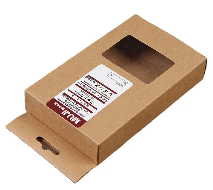 Commercio all'ingrosso quadrato appeso biancheria intima calzini mutandine scatola di imballaggio scatole Kraft scatola di carta