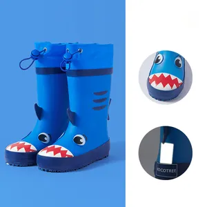 Lapps Factory OEM Child Rubber Rain Boots Waterproof Toddler Gumboots 3D Cartoon Printed Kids Ankle Boot Shoe