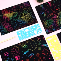 Arc-en-ciel magique gratter eau couleur papier bricolage coloriage peinture cahier enfants Graffiti Art Kit sûr Art fournitures pour carnets de croquis