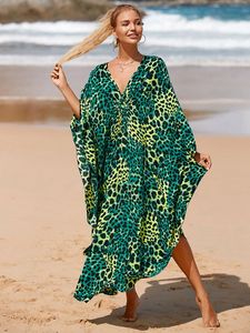 Nueva llegada Patrón de leopardo <span class=keywords><strong>verde</strong></span> Una pieza Mujeres Ropa de playa Bikini Cubrir para vestidos casuales - Product Image 6