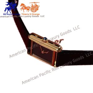 Reloj de Lujo Retro para Mujer, Correa de Cuero Genuino, Reloj de Cuarzo Cuadrado de Aleación, Reloj de Pulsera Ejecutivo para Mujer, Estilo Cartier - Product Image 6