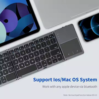 Keyboard nirkabel, Keyboard nirkabel dapat dilipat kualitas tinggi dengan Touchpad untuk Ios/Android/Windows, Tablet, Pc, Keyboard Bt