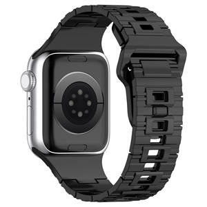 Correa de reloj inteligente de silicona para <span class=keywords><strong>Apple</strong></span> <span class=keywords><strong>Watch</strong></span>, correa de reloj de goma de metal imitado para Iwatch Series 8 7 Ultra 41mm 45mm 49mm - Product Image 4