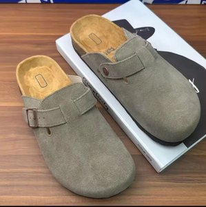 Zapatos de Diseñador para Mujer, Alta Calidad, Gamuza Genuina, Unisex, Planos, con Plantilla de Corcho y Soporte de Arco, Pantuflas de Cuero de Lujo - Product Image 5