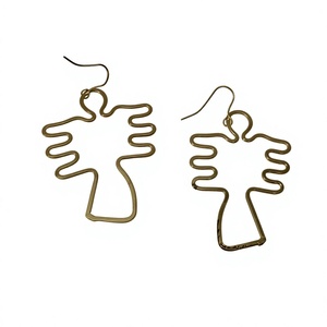 Boucles d'oreilles pendantes Shan India en laiton plaqué or, style bohème fantaisie, motif oiseau, pour femme, cadeau de fête, mariage, Amour et Paix - Product Image 4