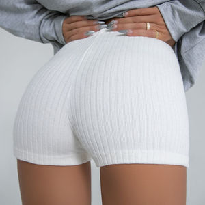 Shorts de Yoga de Cintura Alta Elástica para Mujer, Color Sólido, Transpirables, de Poliéster y Spandex, Leggings de Fitness para Entrenamiento, 3/4 de Longitud - Product Image 2