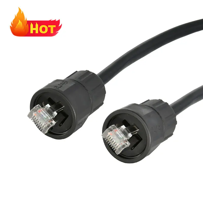 rj45 connector cable ip68 waterproof m20 cat6 shield coupler ethernet inline rj45 crystal head network interface connector