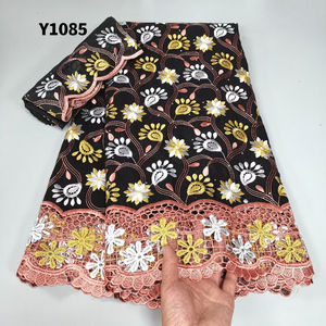 Broderie Africaine en Gros Suisse 100% Coton Voile Dentelle Tissu avec Pierres pour Ensemble Vêtement 5Y+2 Autriche Brodé - Product Image 5