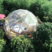 Geodesic Igloo verre hôtel 6m 8m 10m jardin sphère dôme tente glamping maison hôtel restauration tente