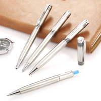 Bolígrafo giratorio de metal de negocios de lujo de alta calidad con logotipo personalizado, 0,7mm de ancho de escritura, regalo promocional
