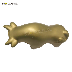 Golden Bull Shape Stress Relief Toy Anti-Stress Squishy <b>Ball</b> Unisex PU Foam with Custom Logo Printing - Product Image 4