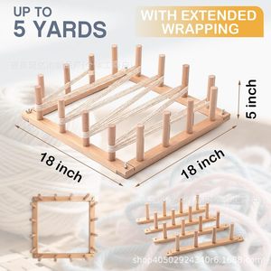 Wooden <b>Diy</b> Weaving Loom <b>Kit</b> 4 Sets Handmade Textile Yarn Tools For Crafting - Product Image 5
