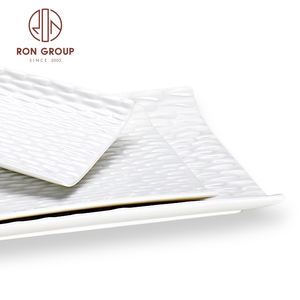 Vajilla Rectangular de porcelana para restaurante y Hotel, vajilla de cerámica blanca PARA CENA, precio barato, venta al por mayor - Product Image 4