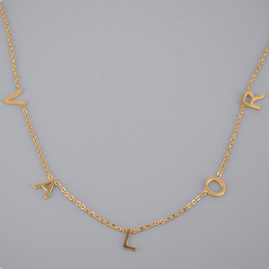 Collana girocollo personalizzata in argento Sterling 925 con lettera iniziale laterale placcata oro 18 carati - Product Image 2