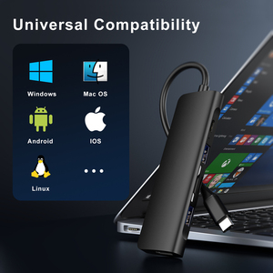 Adaptateur multiport USB C 4K HDTV Lecteur de carte SD/TF USB3.0 USB2.0 Port USB Type C 6 en 1 Station d'accueil avec <span class=keywords><strong>Mac</strong></span> <span class=keywords><strong>M1</strong></span>, M2, M3, iPad - Product Image 3