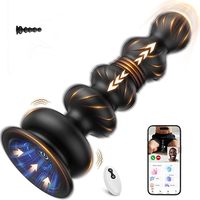Plug anal vibrant télescopique avec ventouse, télécommande sans fil contrôlée par application, 10 modes de vibration pour la prostate masculine