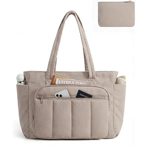 Bolsa de Compras Acolchada Color Rosa Pálido con Organizador, Bolsillo para Zapatos, Compartimento para Paraguas, Juego de Bolsas de Viaje para Mujer con Logotipo Personalizado - Product Image 1