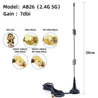 Antena WiFi de doble banda 2.4G 5G 5.8G, antena magnética GSM 4G LTE inalámbrica MIMO de alta ganancia 3 5 7 8 10 12dBi con base magnética