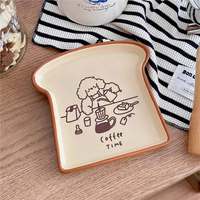 Wegwerp Cartoon Dessert Fruit Diner Bord Schattige Puppy Illustratie Brood Keramisch Koreaans Creatief Feest Gebruik