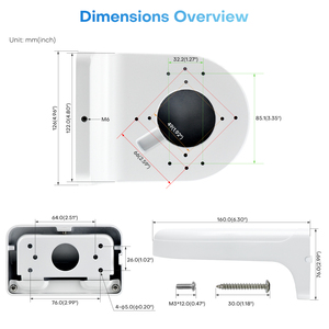 DH PFB204W ホワイト CCTV カメラ アルミニウム & SECC ウォール マウント ブラケット - Product Image 2
