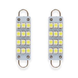 ไฟอ่านหนังสือ LED ในรถยนต์, ตะขอคู่, วงแหวนคู่, 12SMD, 44 มม., ไฟบนหลังคา, ไฟในร่มแบบสองจุด - Product Image 1