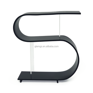 תיק מגזין <span class=keywords><strong>plexiglass</strong></span> לעמוד סלון שחור עומד שולחן צד ים בצורת ארון אחסון תצוגה מדף ספרים אקריליק - Product Image 1