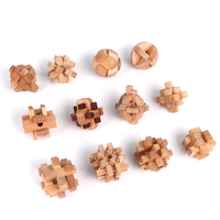 Mini Format Coloré QI Casse-Tête Jeu d'Intelligence et Jouets Puzzle 3D en Bois pour Enfants et Adultes