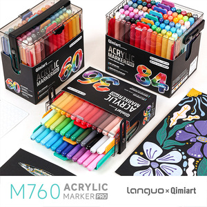 Juego de Marcadores Acrílicos de Pigmento Intenso Languo M760-36/60/84 Colores, Marcadores de Tinta Mejorada PRO Acuarela para Pintura - Product Image 1