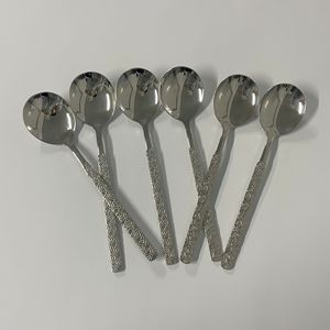 Juego de cucharas creativas de acero inoxidable con diseño de margaritas, cuchara redonda para postre y sopa, vajilla para el hogar, duradera, grado 304 - Product Image 1