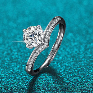 Anillo de Corona Somen al por Mayor, Plata de Ley 925, Aprobado por REACH, Anillos de Mujer, Anillos de Compromiso de Plata, Anillos de Mujer con Moissanita de 1 Quilate - Product Image 3