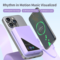 2026 BOLOMI-WP53T Power Bank Nirkabel Kustom Baru 10000mAh dengan Layar TFT Magnetik, Pengisian Ganda, Kabel Tipe-C, PD 20W, SCP 22.5W