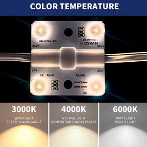 사용자 정의 <span class=keywords><strong>Led</strong></span> 모듈 백라이트 12V 24V Ce Rohs <span class=keywords><strong>Led</strong></span> 모듈 오스람 칩 4 Smd <span class=keywords><strong>Led</strong></span> 모듈 간판 조명 광고 옥외 조명 - Product Image 2