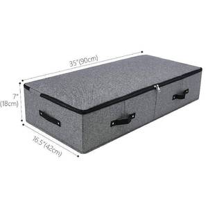 Organizador de Cama Dobrável de Linho com Grande Capacidade de <span class=keywords><strong>70L</strong></span>, Fechamento com Zíper, à Prova de Poeira e Reforçado - Product Image 3