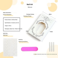 Lot de 30 faux ongles à presser en forme d'amande, best-seller transfrontalier, motif fleurs roses blush et nœuds, design manucure française
