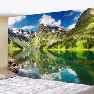 Manzara duvar halısı oturma odası için | Doğa manzara ev dekor | Büyük Boho estetik duvar asılı - Product Image 3